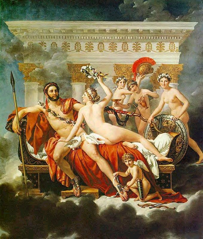 Jacques-Louis David Mars Disarmed by Venus and the Three Graces
